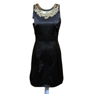 Antonio Melani Chocolate Brown Dress with Gold Sequin Embellishment Size 4 EUC